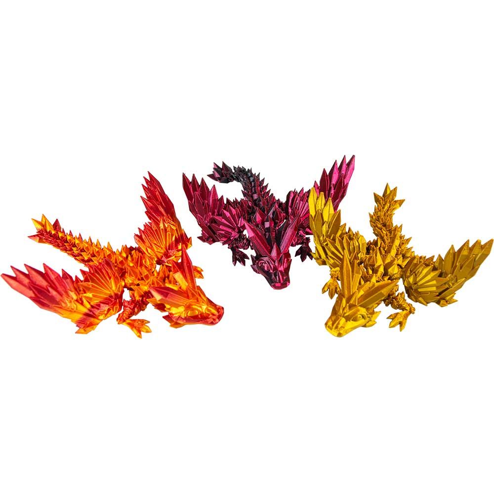 7.5&quot; Animal Fidget - Crystal Winged Dragon (Assorted Colors), SKU KH-33511, UPC 700317397441