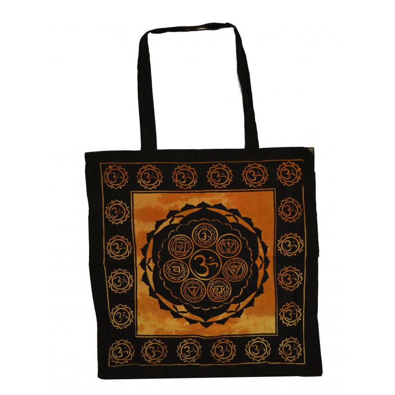 18&quot; x 18&quot; Seven Chakra Orange &amp; Black Tote Bag, SKU Z034-SC74-SC, UPC 700317380320