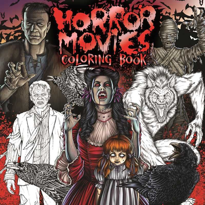 Horror Movies Adult Coloring Book by IglooBooks, Maurizio Campidelli, SKU SS-193, UPC 700317390497