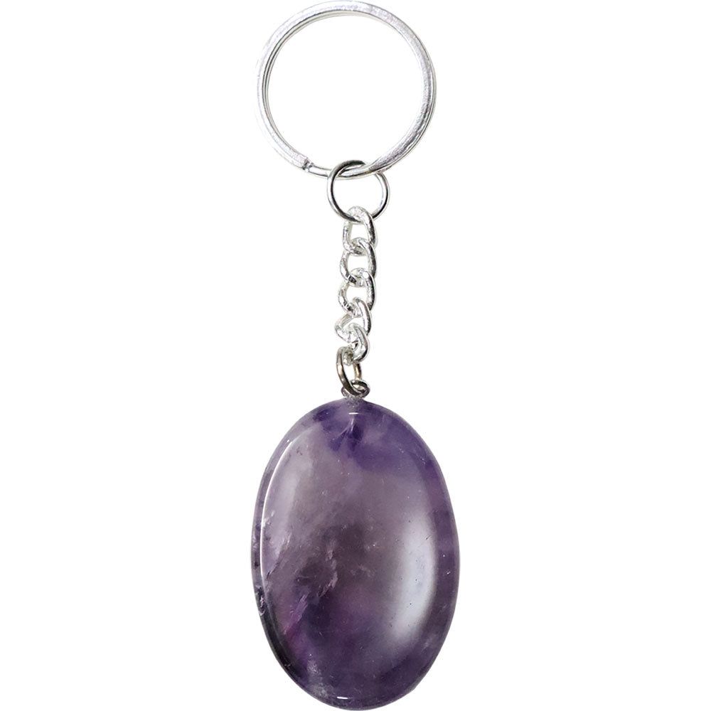 4&quot; Worry Stone Key Chain - Amethyst, SKU KH-58637, UPC 700317311898