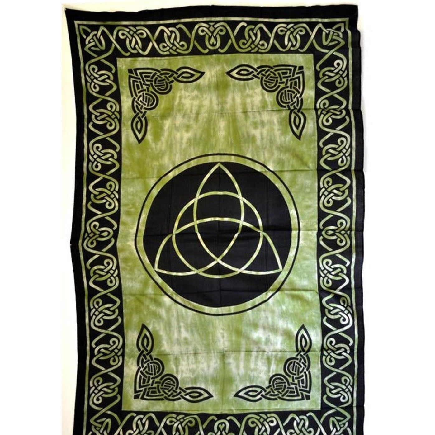 72&quot; x 108&quot; Triquetra Green Tapestry, SKU X018-CPS-CG, UPC 700317379935