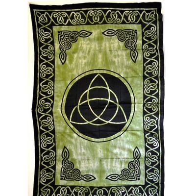 72&quot; x 108&quot; Triquetra Green Tapestry, SKU X018-CPS-CG, UPC 700317379935