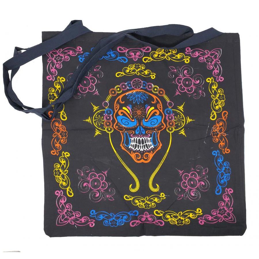 18&quot; x 18&quot; Musical Skull Multi Color Tote Bag, SKU Z051-SC74-HPMS, UPC 700317380443
