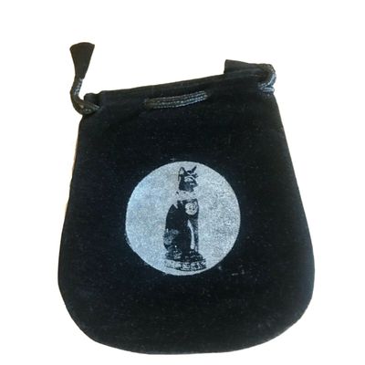 5&quot; x 5&quot; Black Velvet Bag - Egyptian Bast, SKU Y013-VBEC, UPC 700317380269