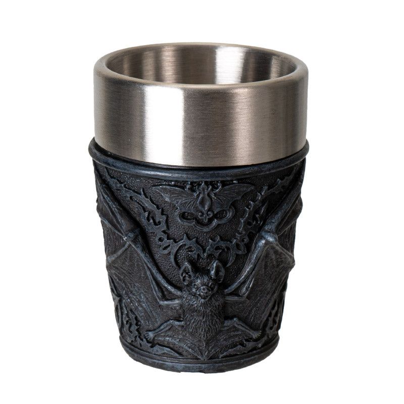 2.6&quot; Stainless Steel / Resin Shot Glass - Bat, SKU PG-15978, UPC 700317393986
