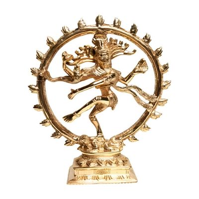 9&quot; Shiva Natraj Solid Brass Statue, SKU G08-7736B, UPC 700317383307