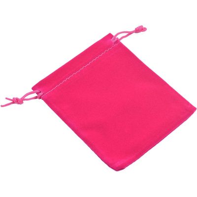 2&quot; x 2.5&quot; Unlined Velvet Bag - Hot Pink, SKU AZ-Bag-08, UPC 700317396635