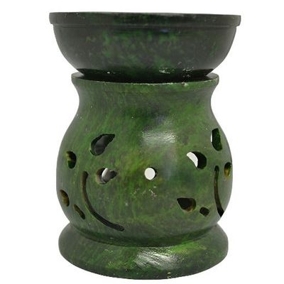 3&quot; Green Soapstone Aroma Lamp, SKU F01-STSG, UPC 700317384540