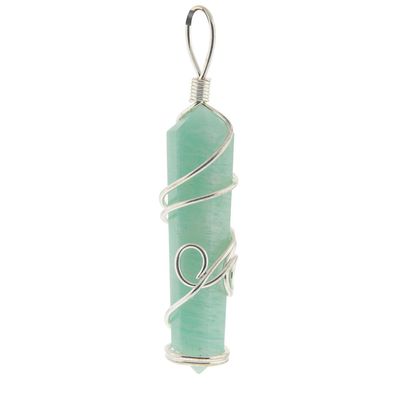 2&quot; Wire Wrapped Point Pendant - Amazonite (Assorted Design), SKU KH-99455, UPC 700317357230