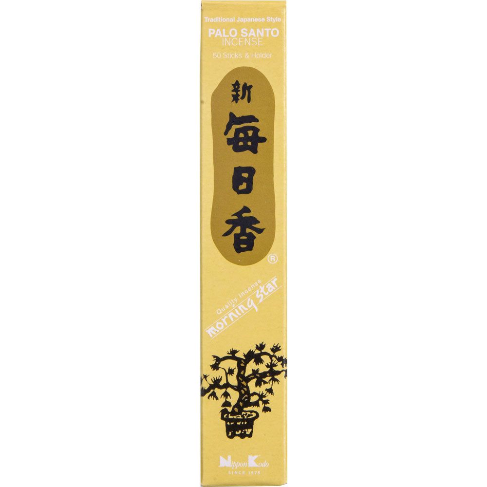 Morning Star Incense 50 Sticks - Palo Santo (Box of 12 Packs), SKU KH-72709, UPC 700317418481