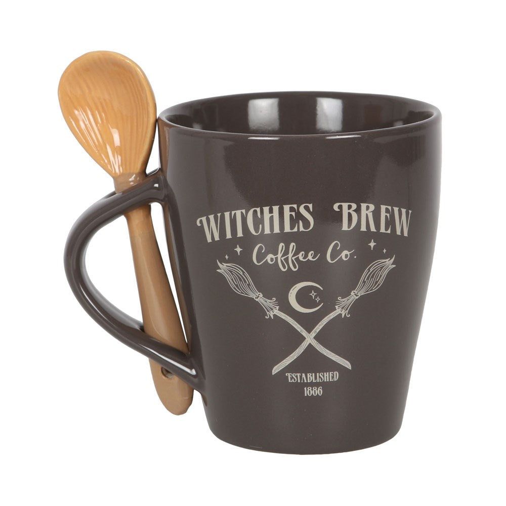16.9 oz Ceramic Mug with Spoon - Witches Brew Coffee Co., SKU PG-15317, UPC 700317392613