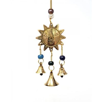 9&quot; Sun Brass Wind Chime, SKU 7544, UPC 700317304395