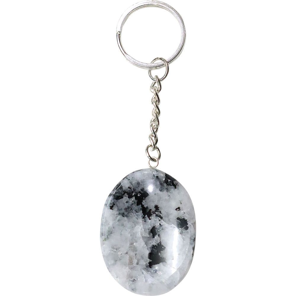4&quot; Worry Stone Key Chain - Rainbow Moonstone, SKU KH-58642, UPC 700317311942