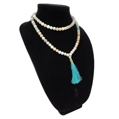 Mala Necklace or Prayer Beads - Mixed Amazonite (108 Beads), SKU QQ00-GJM-01, UPC 700317371175