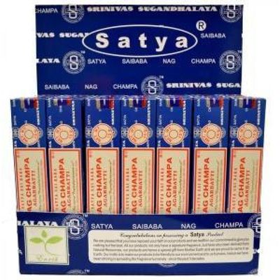 Satya Nag Champa 15 grams in Display (42 Packs of 15 gram), SKU Nagchampa-42pack-display, UPC 70031…