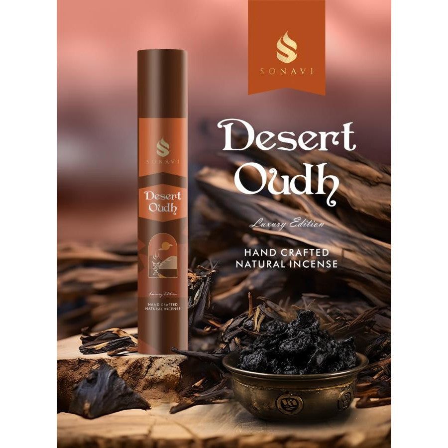 SONAVI Luxury Edition Incense Sticks - Desert Oudh (50 Grams), SKU SA-DO50, UPC 700317380603