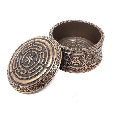3.5&quot; Hecate&#39;s Wheel Round Trinket Display Box, SKU 77793A1, UPC 700317382867