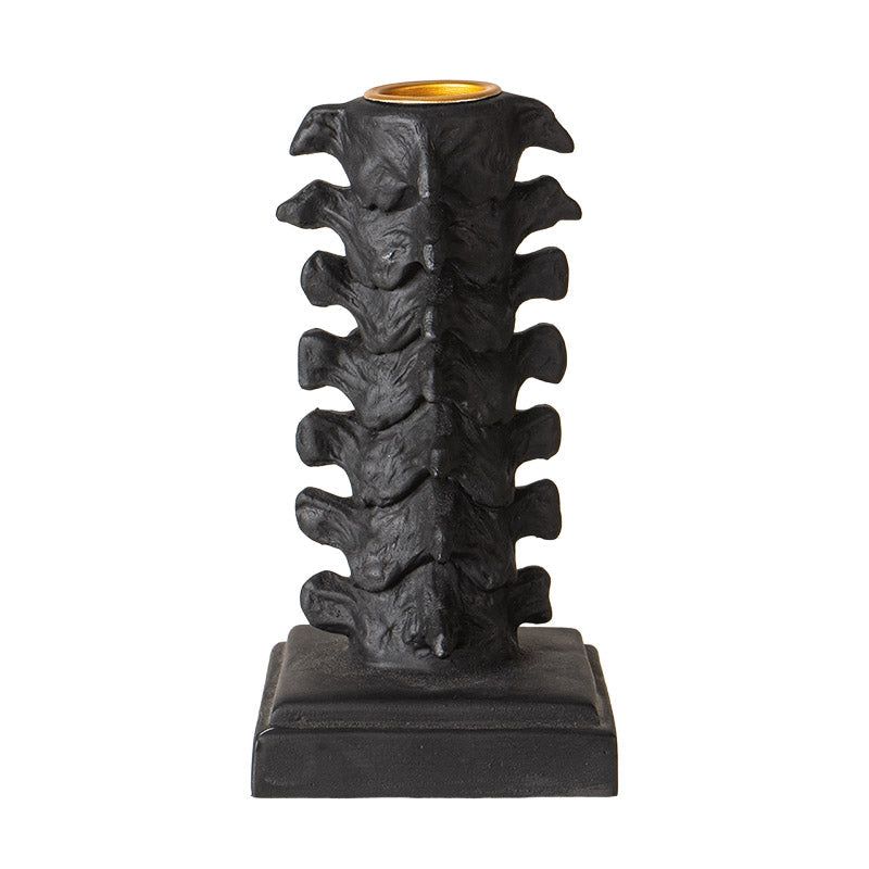 5.25&quot; Black Vertebrae Candle Holder, SKU PG-15795, UPC 700317369813