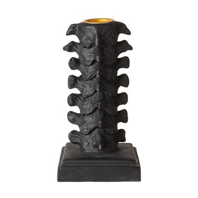 5.25&quot; Black Vertebrae Candle Holder, SKU PG-15795, UPC 700317369813