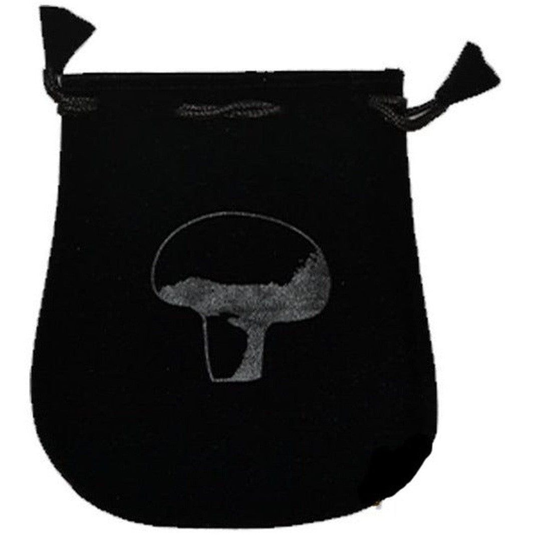 5&quot; x 5&quot; Black Velvet Bag - Mushroom, SKU Y008-VBMU, UPC 700317380245