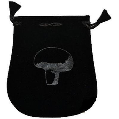 5&quot; x 5&quot; Black Velvet Bag - Mushroom, SKU Y008-VBMU, UPC 700317380245