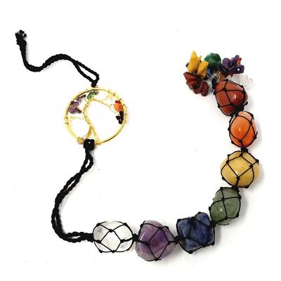 12&quot; Chakra Tumbles with Tree of Life Hanging Decor, SKU I02-122-WH-E, UPC 700317385837