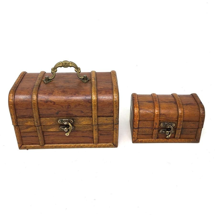 Antique Wooden Rosewood Chest (Set of 2, 7&quot; and 5&quot;), SKU A02-01-ABX-04, UPC 700317393245