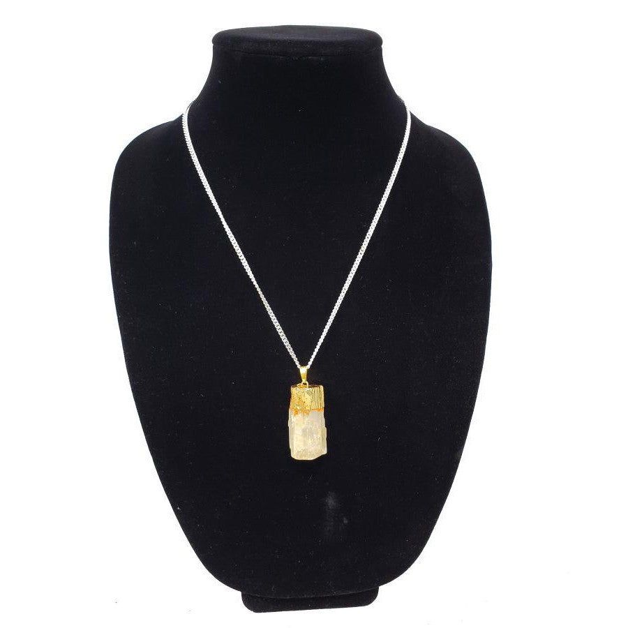 Selenite Electroplated Gemstone Pendant, SKU QQ185-P195, UPC 700317384199