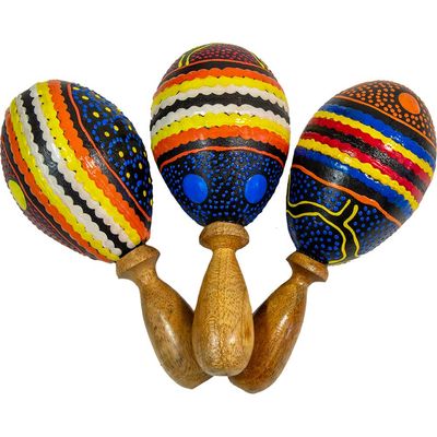 2.5&quot; Dot Design Hand Painted Maracas (Assorted Design), SKU KH-31291, UPC 700317389606