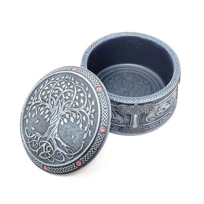 4&quot; Tree of Life Round Trinket Box, SKU 77533AA, UPC 700317304524