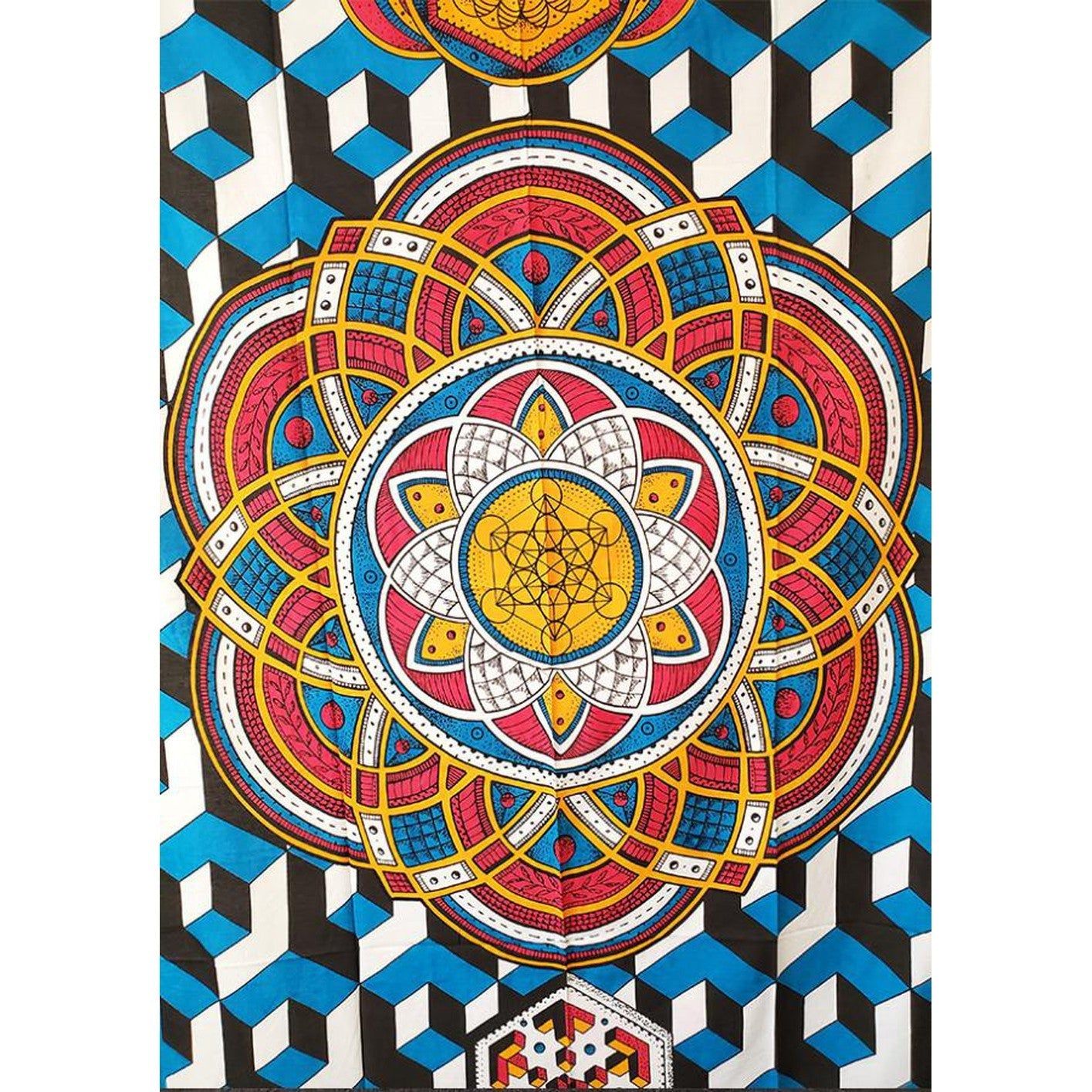 54&quot; x 86&quot; Geometric Design Multi Color Tapestry, SKU X233-TST-GEO, UPC 700317380085