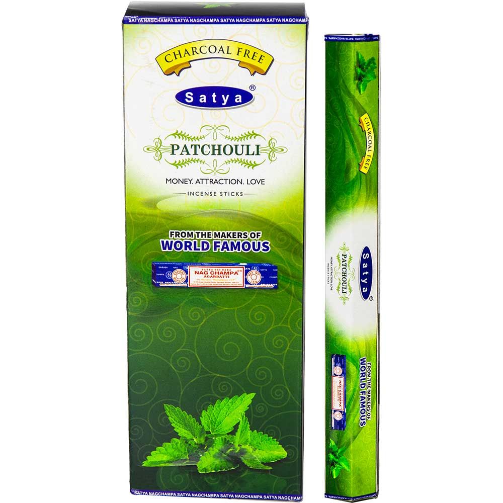 Patchouli Satya Hexagonal Incense Sticks 20 gram, SKU KH-73136-D6, UPC 700317389729