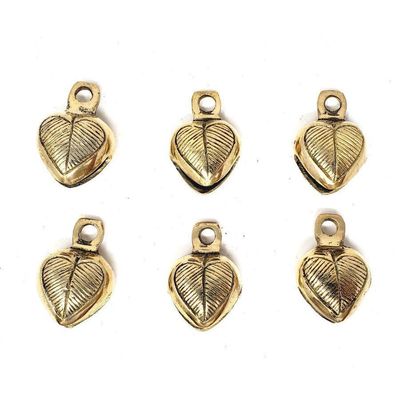 1.75&quot; Heart Carved Ghungroo Brass Bell, SKU F08-35-4417-1, UPC 700317387046