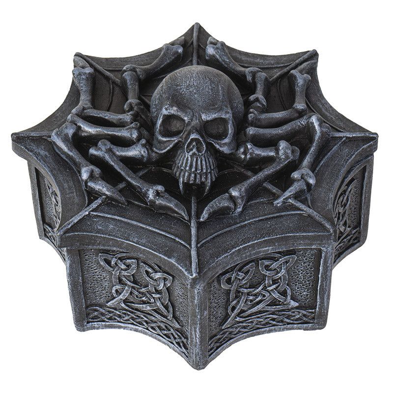 Arachnid Spider Skull Display Trinket Box, SKU PG-15410, UPC 700317310693