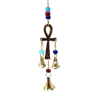 9&quot; Ankh Brass Wind Chime, SKU F04-102-7542, UPC 700317377993