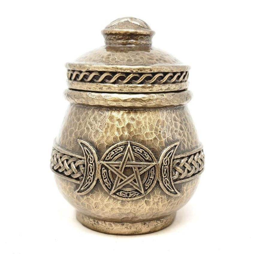 3.5&quot; Triple Moon Pentagram Apothecary Jar, SKU B03-US20-78143A1, UPC 700317395591