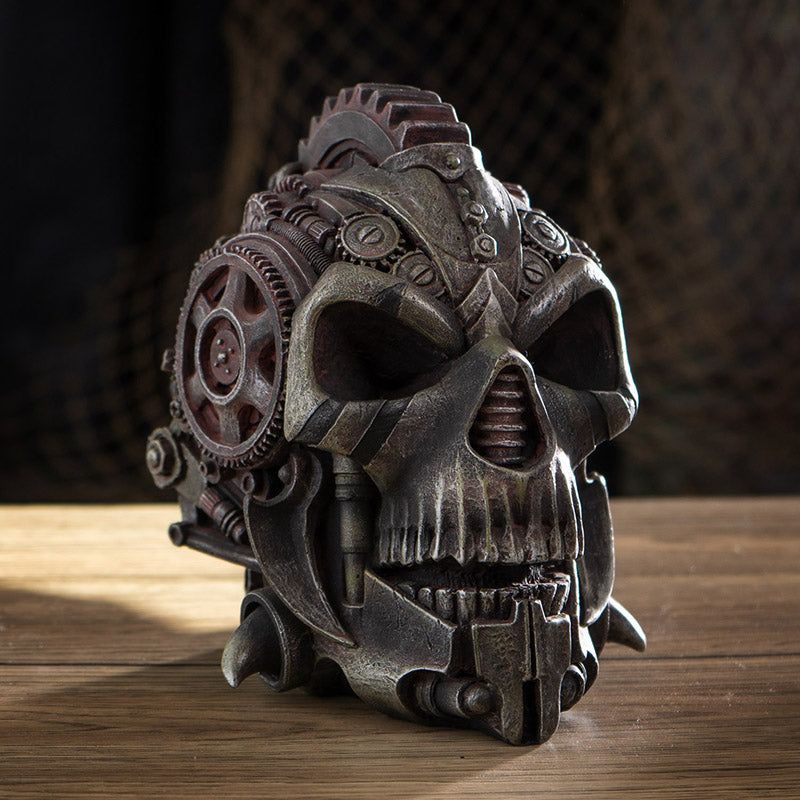 6&quot; Diesel Punk Skull Statue, SKU PG-15793, UPC 700317369998