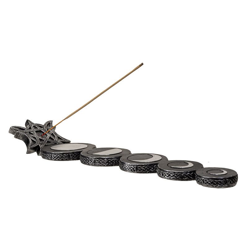 Mystic Triple Moon Pentagram Stick Incense Burner Holder, SKU PG-15412, UPC 700317310716