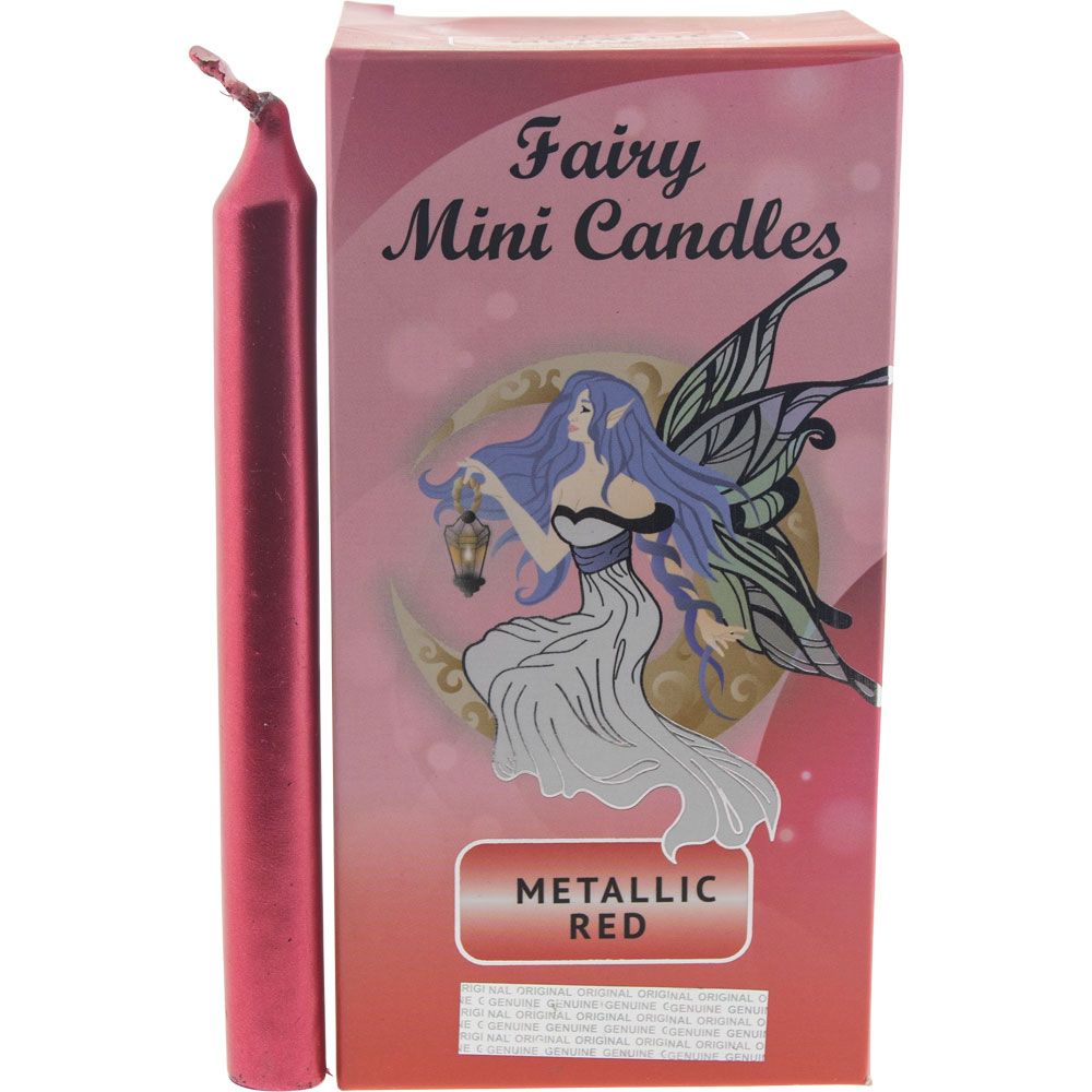 Fairy Mini Ritual Spell Candles - Metallic Red (Pack of 20), SKU KH-81672, UPC 700317311621