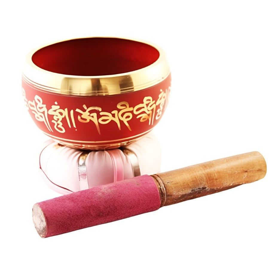 4&quot; Tibetan Singing Bowl with Cushion - Red, SKU H07-SB4-R, UPC 700317382508
