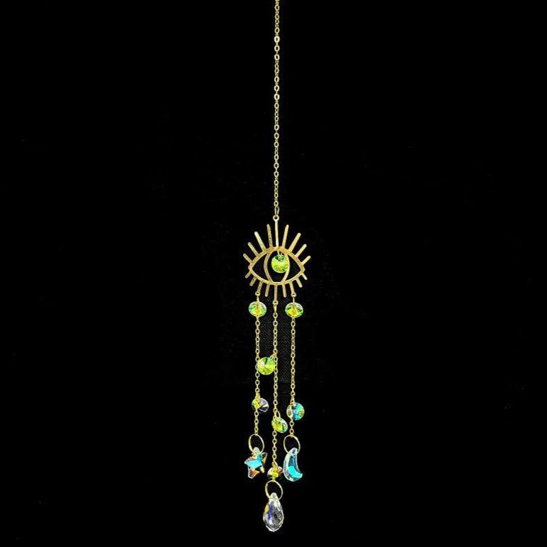 12&quot; Sun Catcher - Evil Eye Rainbow Prism, SKU SCWH-37, UPC 700317417378