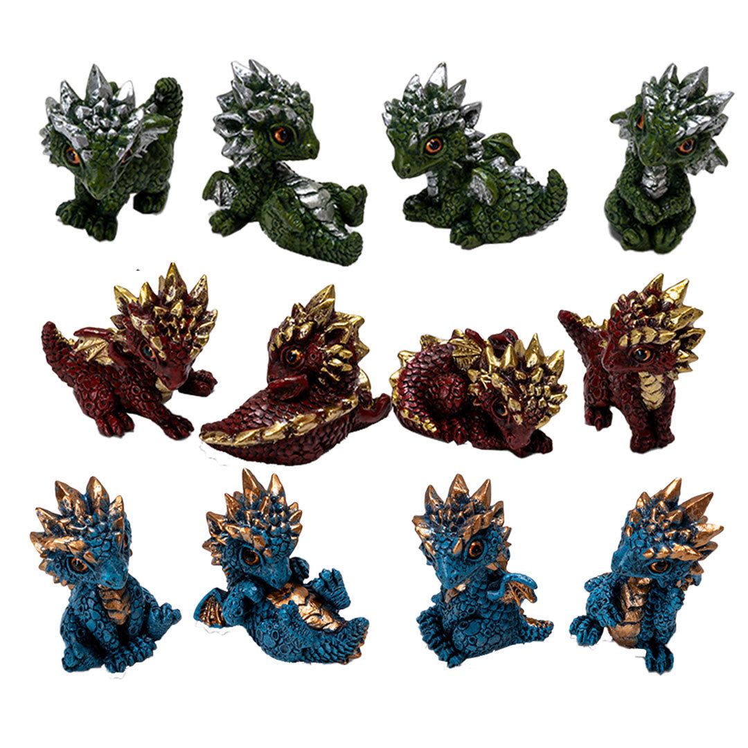 1.96&quot; Mini Dragon Statues (Set of 12), SKU PG-16214, UPC 700317419013