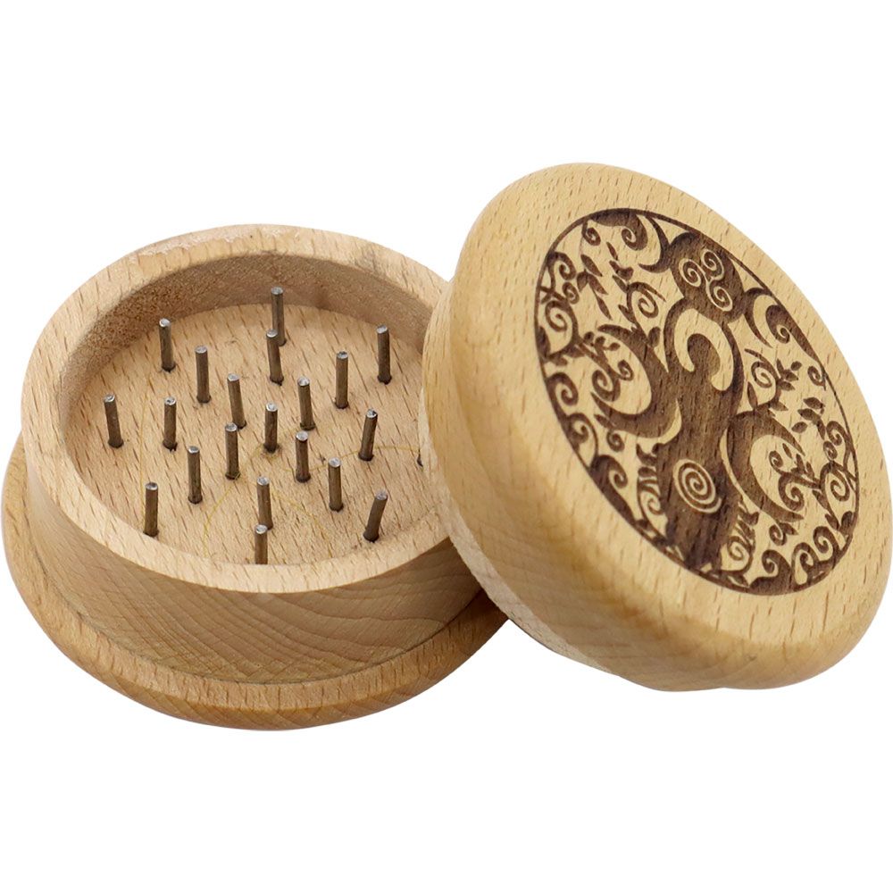 2.5&quot; Wood Herb Grinder - Goddess, SKU KH-44425, UPC 700317311928