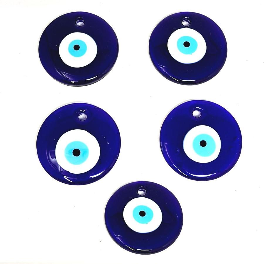 All Seeing Evil Eye Glass Charm with Hole (6 cm), SKU EE-6CM, UPC 700317417033