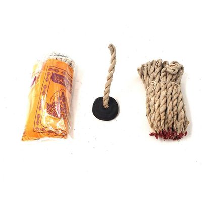 Tibetan Rope Incense with Burner - Zambala (35-45 Ropes), SKU TI-Zambala, UPC 700317301653