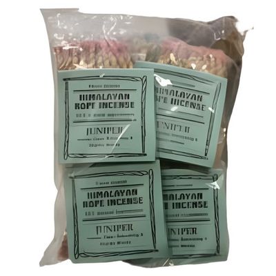 Tibetan Rope Incense with Burner - Juniper (20 Ropes), SKU T06-33-TJR-1, UPC 700317385417