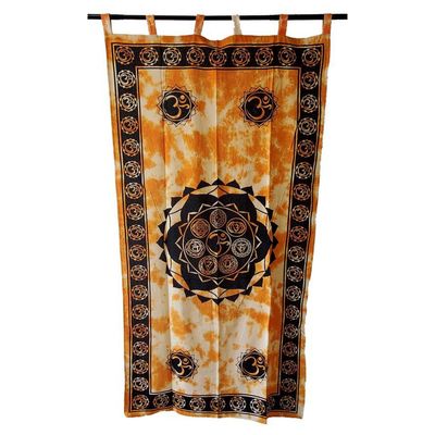 44&quot; x 88&quot; Seven Chakra Orange Cotton Curtain, SKU SC77-SC, UPC 700317308836