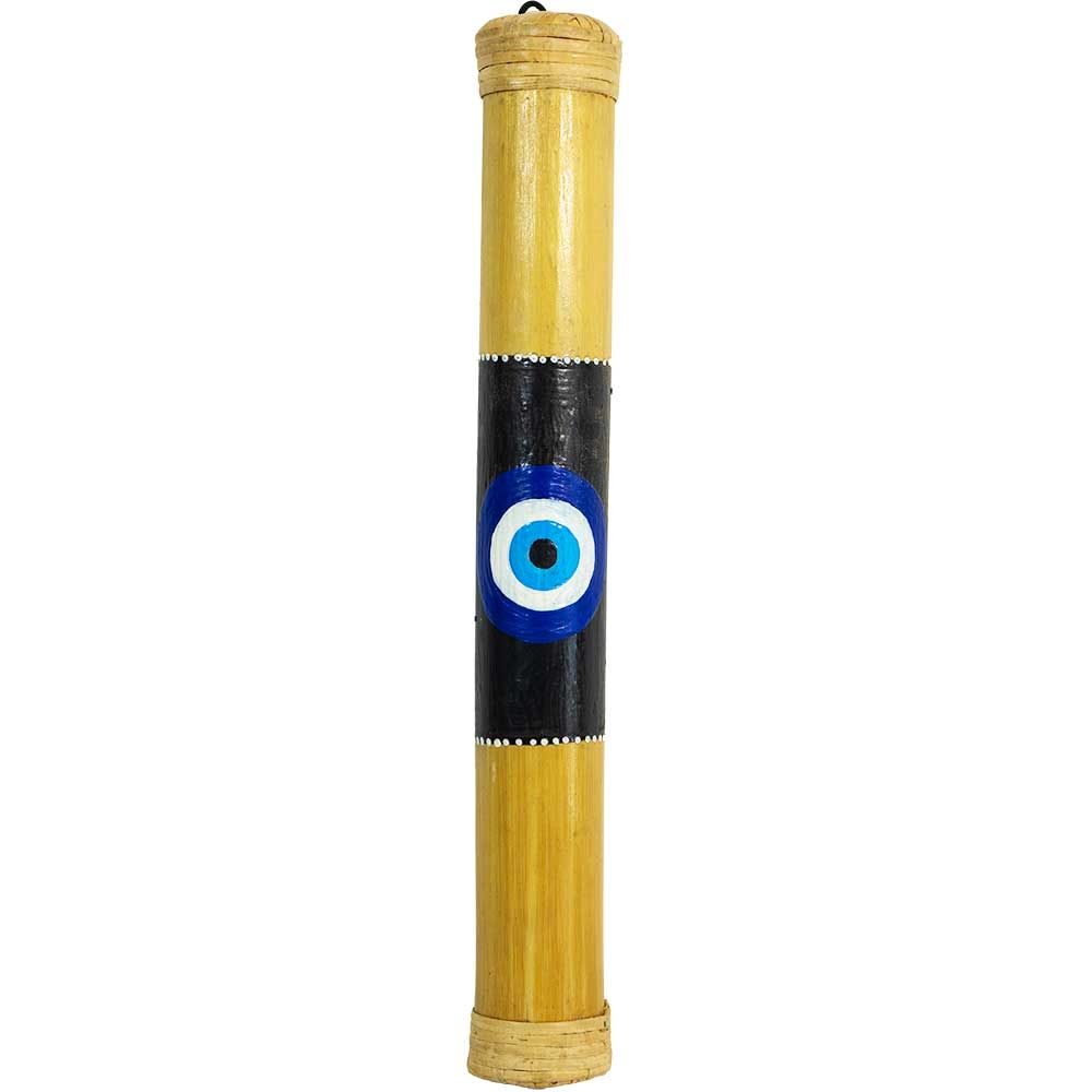 8&quot; Bamboo Painted Rainstick - Evil Eye, SKU KH-31284, UPC 700317389545