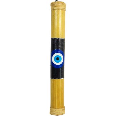 8&quot; Bamboo Painted Rainstick - Evil Eye, SKU KH-31284, UPC 700317389545