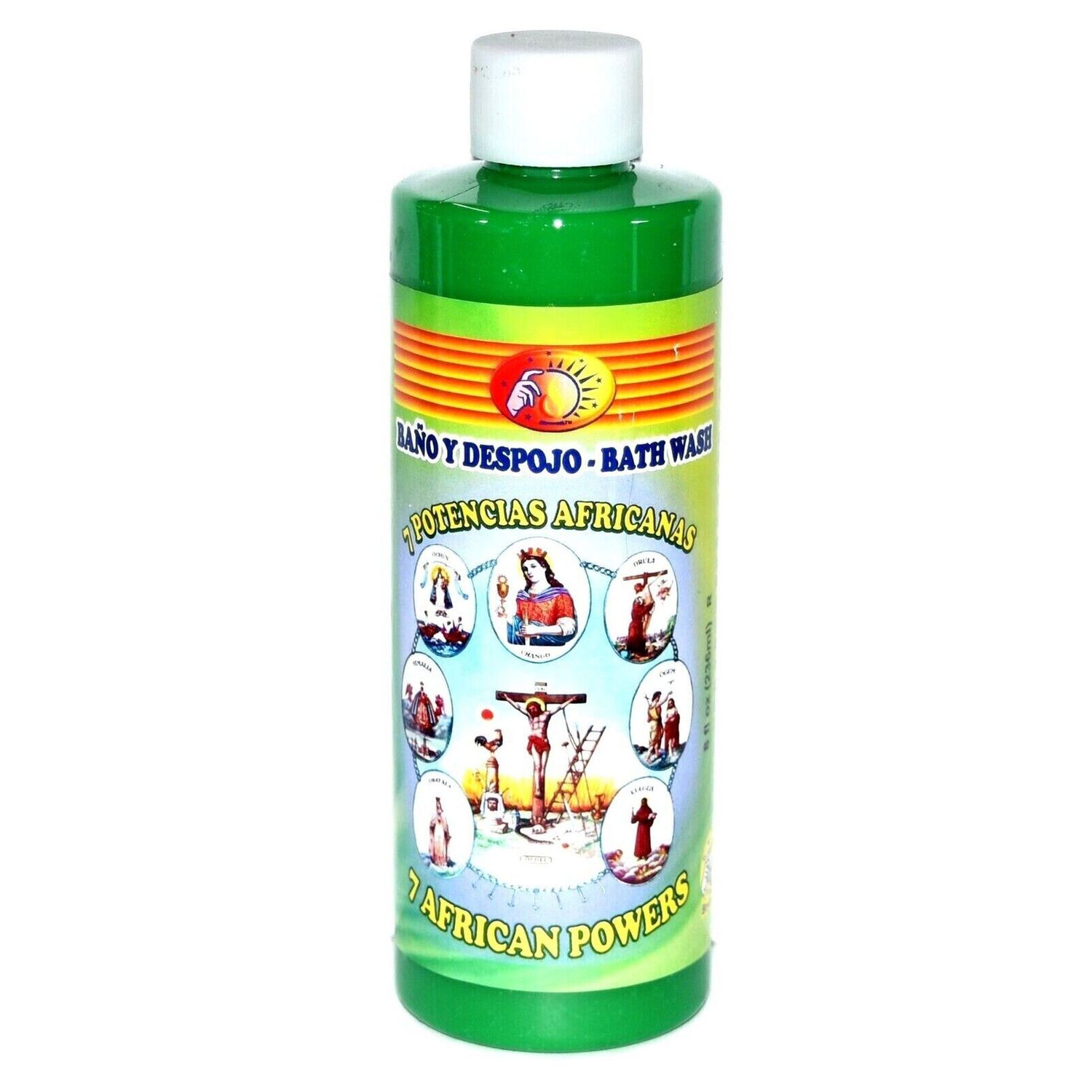 8 oz Aura Bath &amp; Floor Wash - 7 African Powers (7 Potencias Africanas), SKU RM-10376, UPC 700317365…